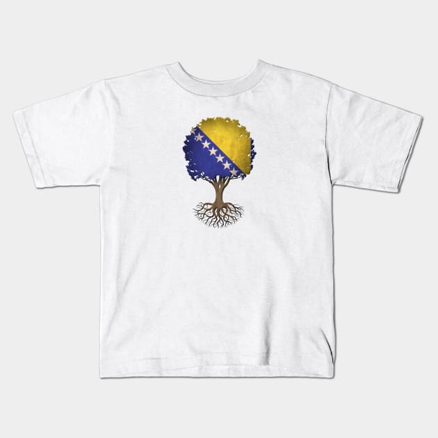 Tree of Life with Bosnian Flag Kids T-Shirt by jeffbartels